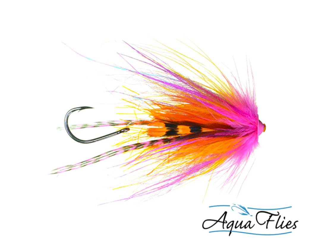 Aqua Flies Stu's Griz Turbo Cone - Orange/Pink